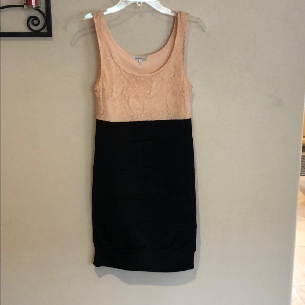 Peach and black mini dress Charlotte Russe size S